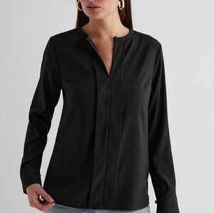 Satin Fold Over Front Portofino Blouse